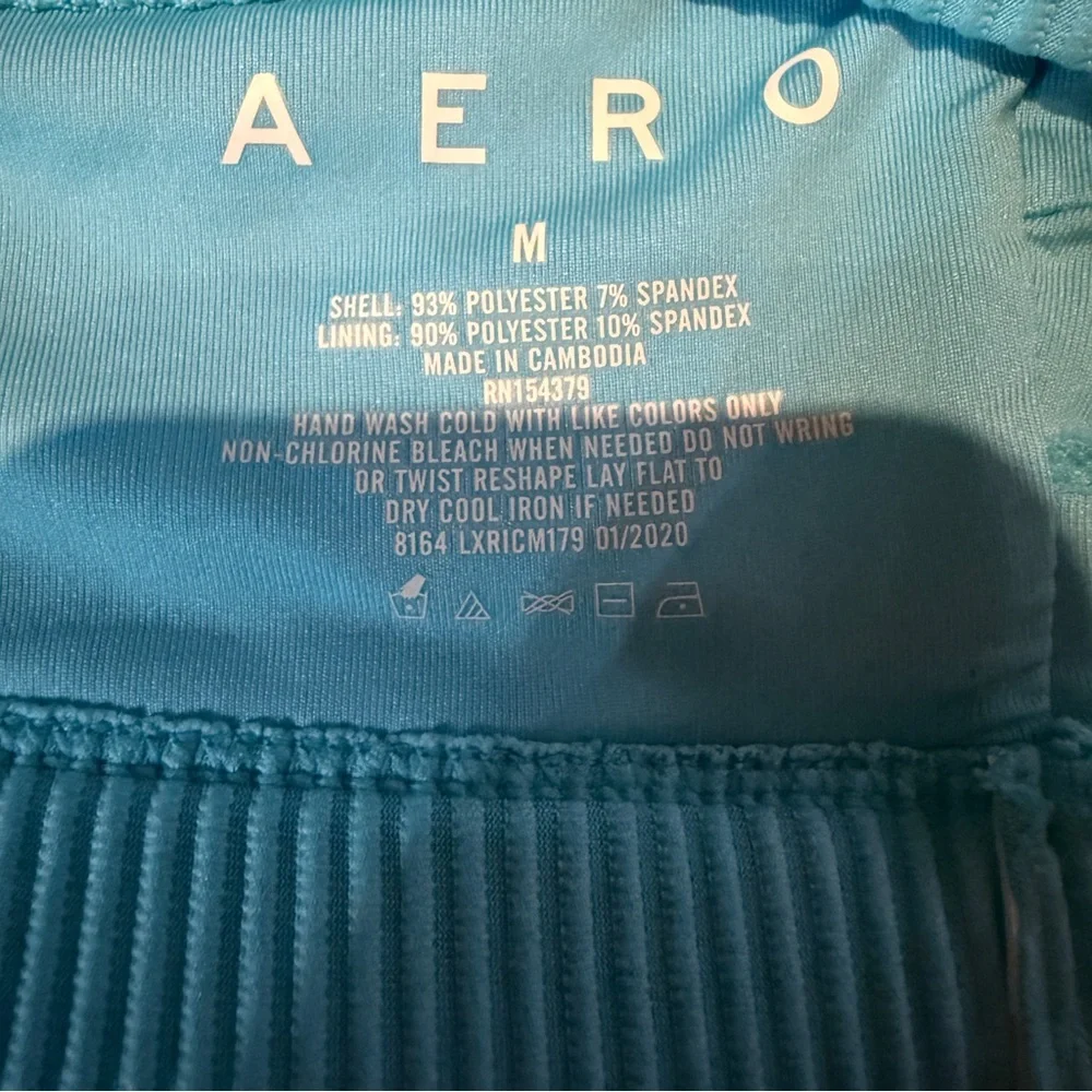 Aeropostale Ribbed Bralette Top Women’s‎ Size Medium Blue Adjustable Straps